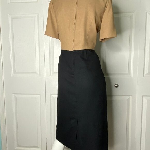 Henry Lee Womens Vintage 80's Tan Dress & Blazer Classy Sz 6 EUC! - Picture 9 of 14